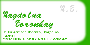 magdolna boronkay business card